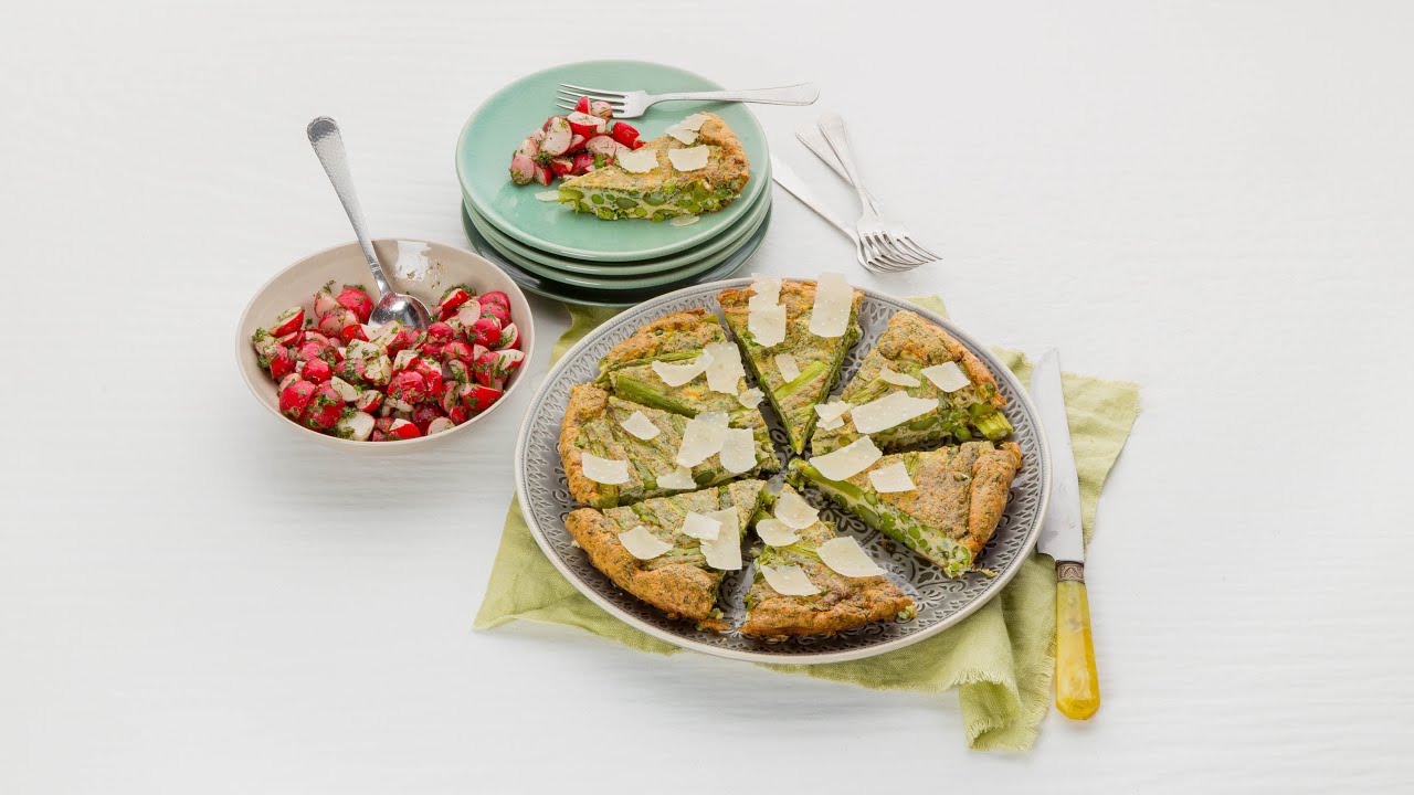 Groene asperge frittata met verse kruiden - Allerhande