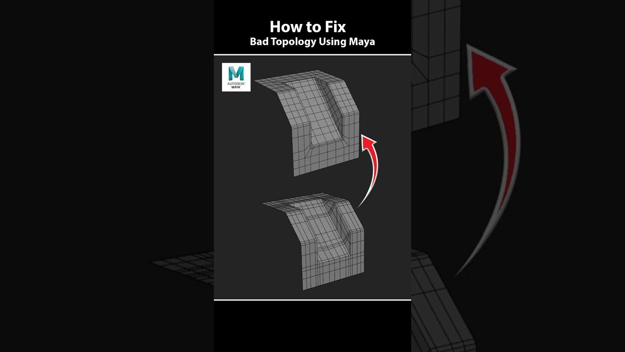 Fix Bad Topology in Maya #topology #3dmodeling #shorts