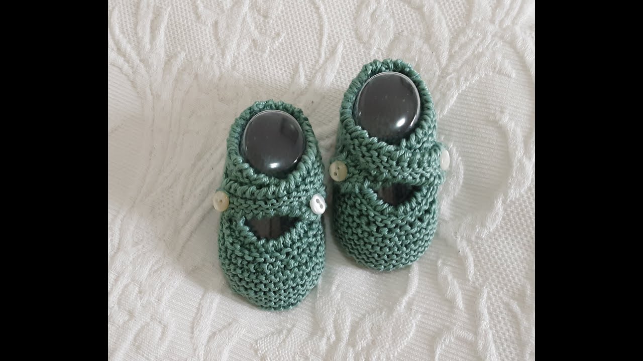 PASO A PASO Zapatitos Bebe primera postura a dos agujas 