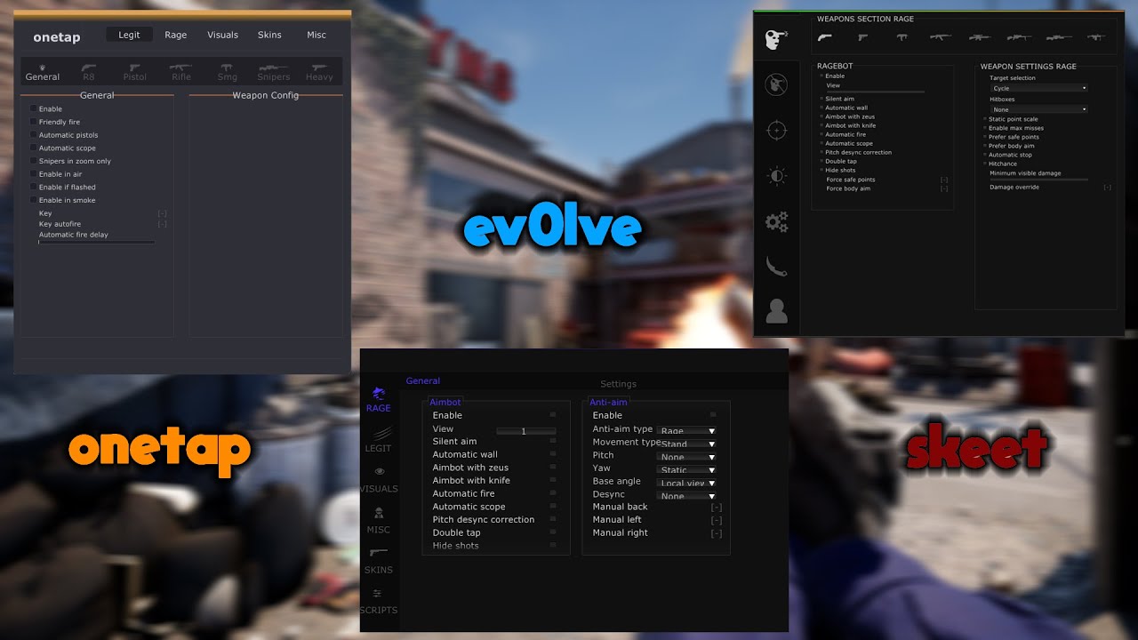 SKEET, ONETAP, EV0LVE CHEAT MENU DLL FOR CSGO // GOOD HVH CHEAT