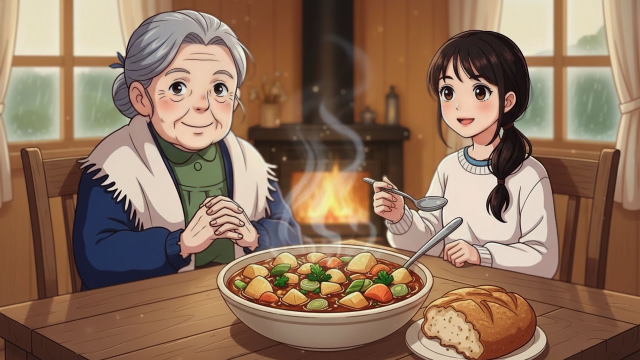 The sound of rain in a countryside kitchen — Slow cooking and the warmth of home 🌧 Ghibli Style ASMR