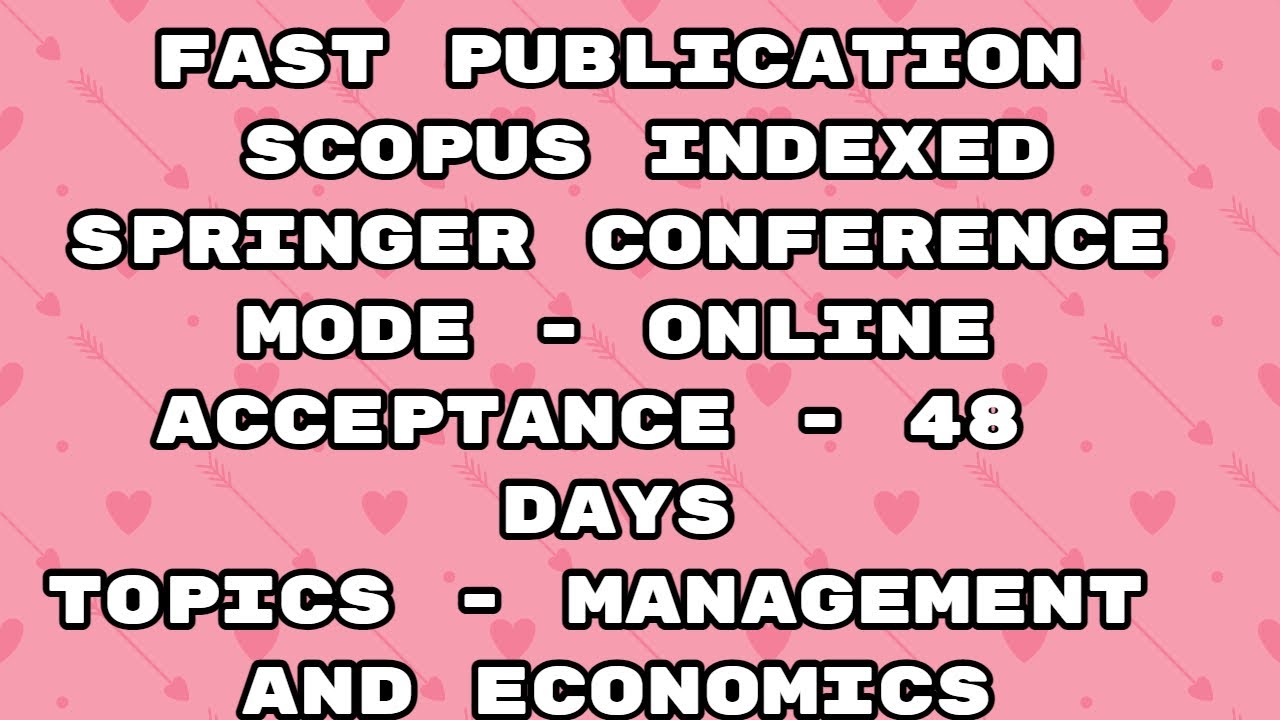springer virtual conference / 48 days for scopus indexed springer book series acceptance