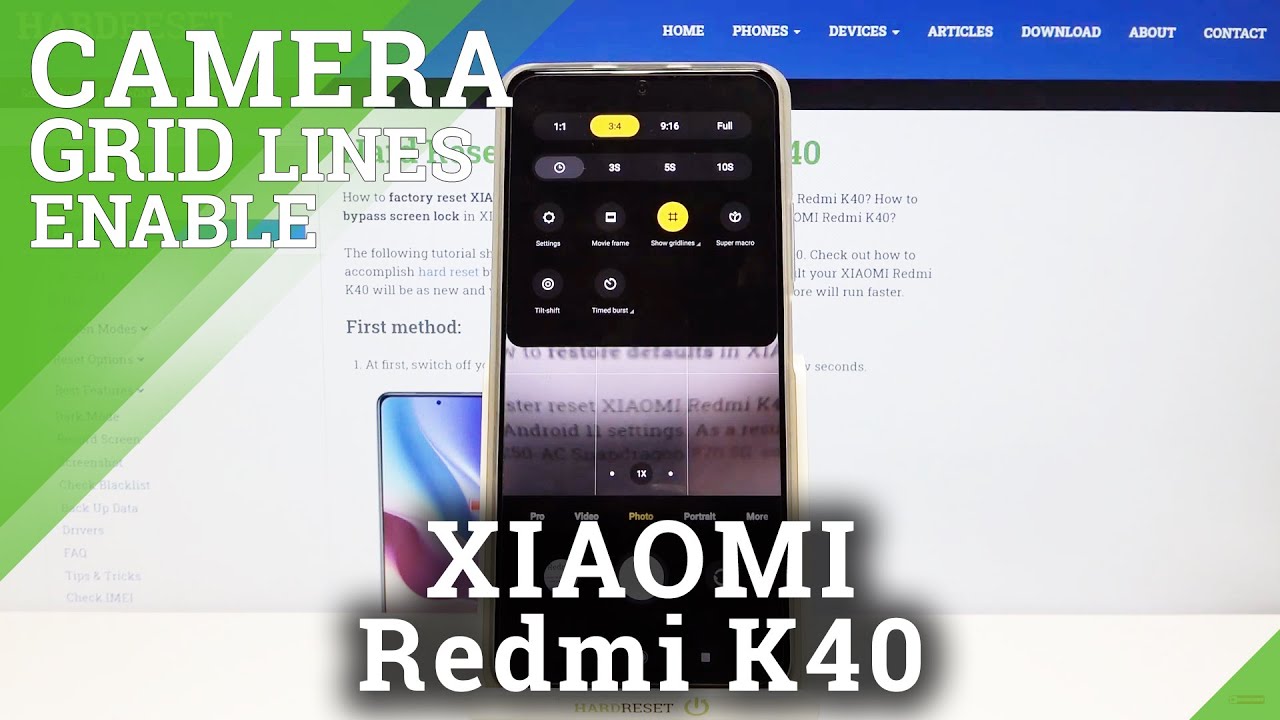 Show and Disable Grid Lines - Camera Application on XIAOMI Redmi K40