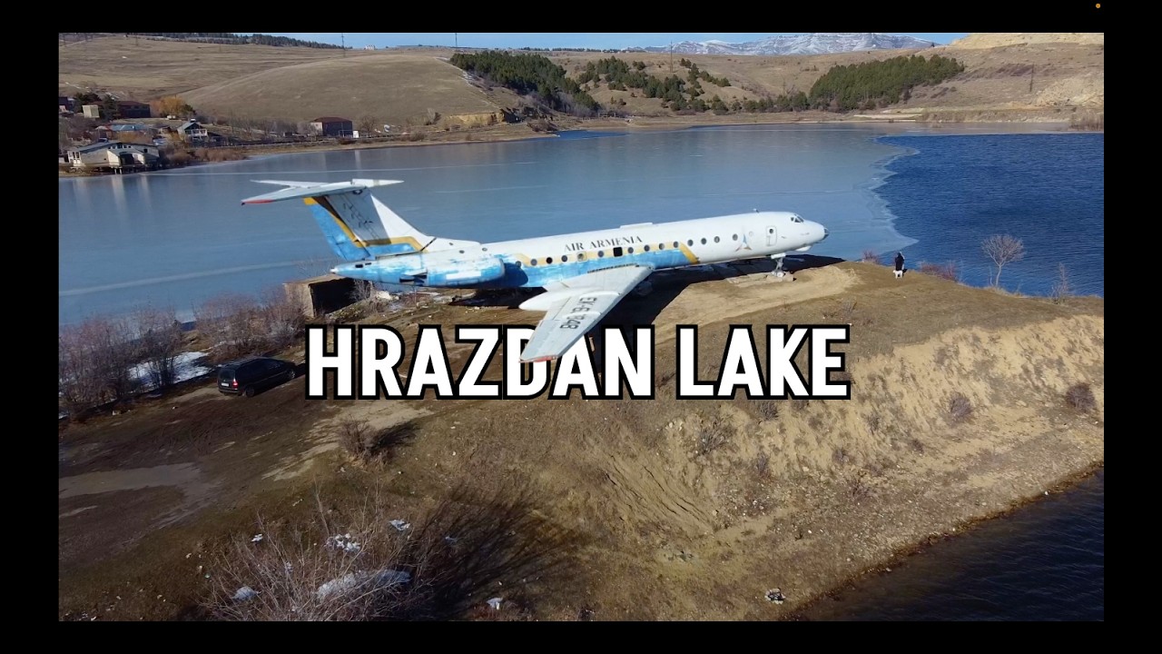 Beauty of Half-frozen Hrazdan lake - Armenia Drone Video 4K