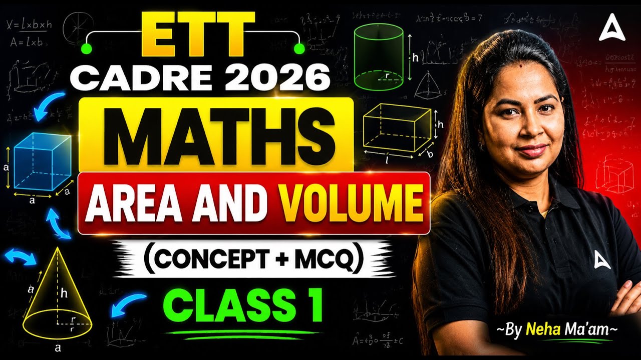 ETT Cadre 2026 Maths Statistics | Area and volume | Class 1 By Neha Mam