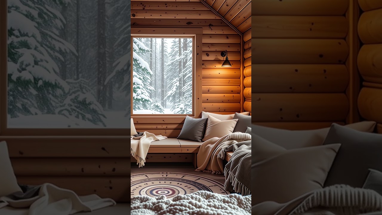 Hidden Forest Haven 🌲🔥 | Cozy Cabin in the Snow