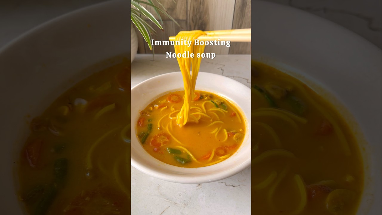 This yummy immunity boosting noodle soup is perfect for changing weather.It&rsquo;s warm, comforting &yum