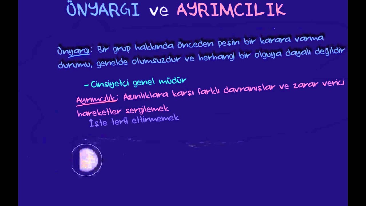 Önyargı ve Ayrımcılık (Sosyoloji / Bireyler ve Toplum)