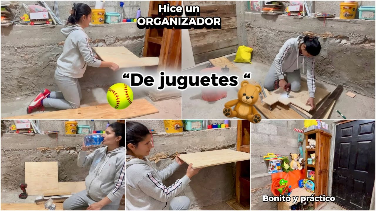 HICE UN ORGANIZADOR DE “JUGUETES” 🥎🧸 ORGANIZADO espacios 🏡pequeña #limpieza #amadecasa #embarazada 