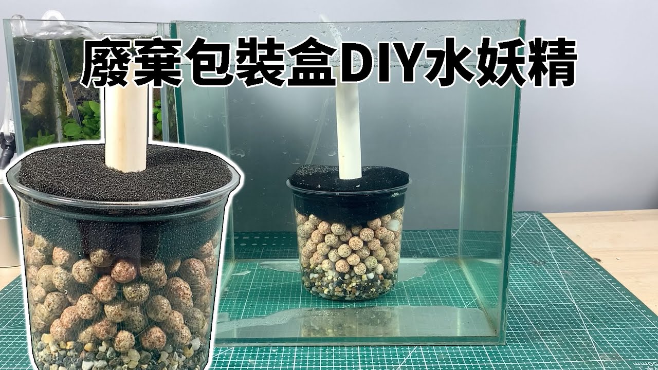 用廢棄的水果包裝盒DIY一個實用水妖精，基本不花錢看完都會做【水世界水族馆】