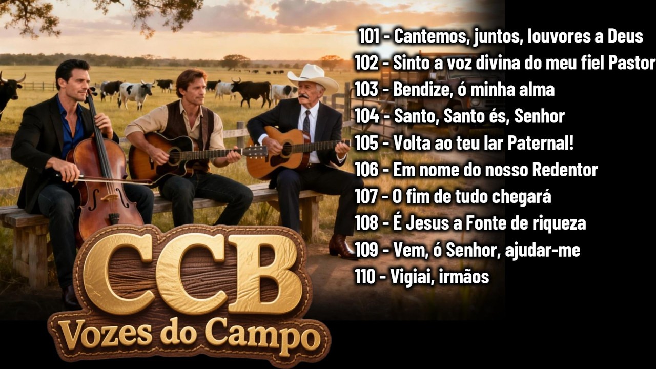 coleBelos Hinos CCB - Vozes do campo do 100 ao 110 com Letra Hinário 5