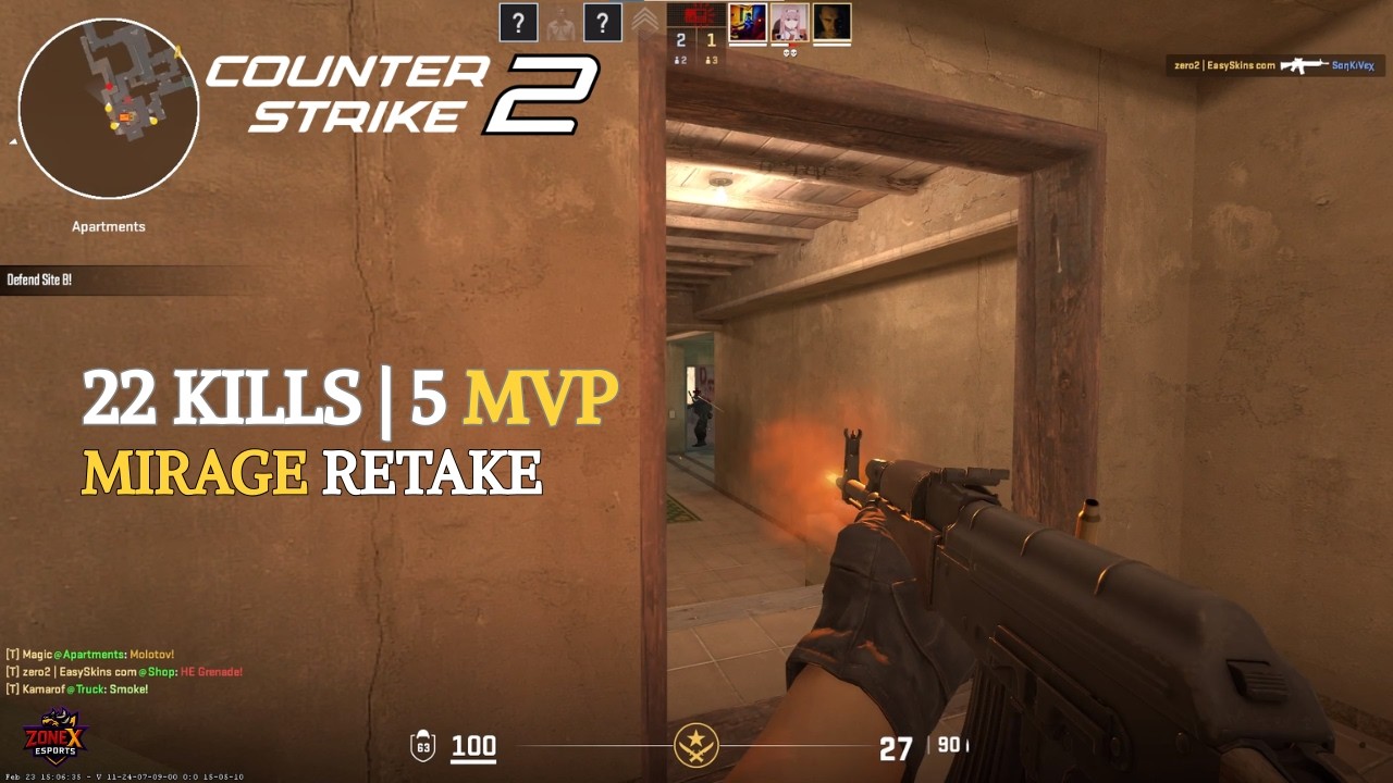 5 MVP Performance on Mirage 😈 CS2 Retake Gameplay