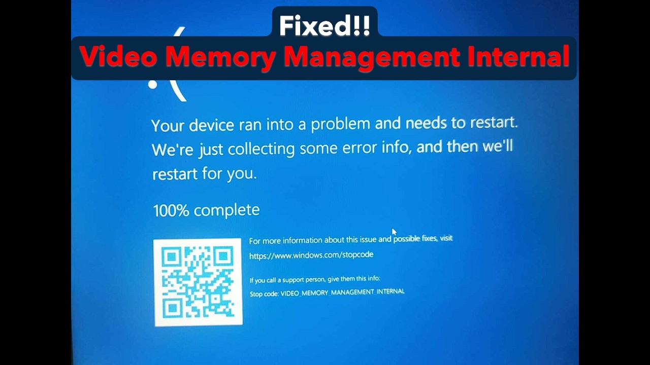 How to fix BSOD Video Memory Management Internal error in Windows 11