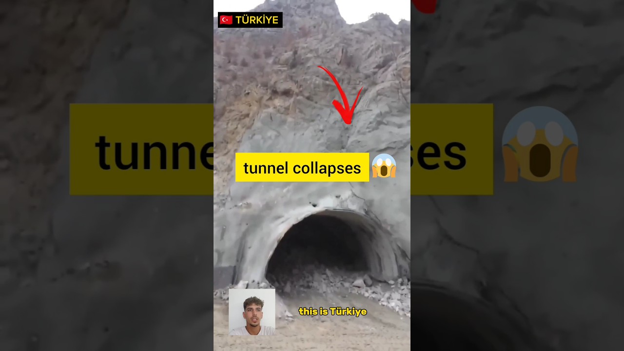 😮WOW! Escaping Disaster: The Shocking Tunnel Collapse #landslide