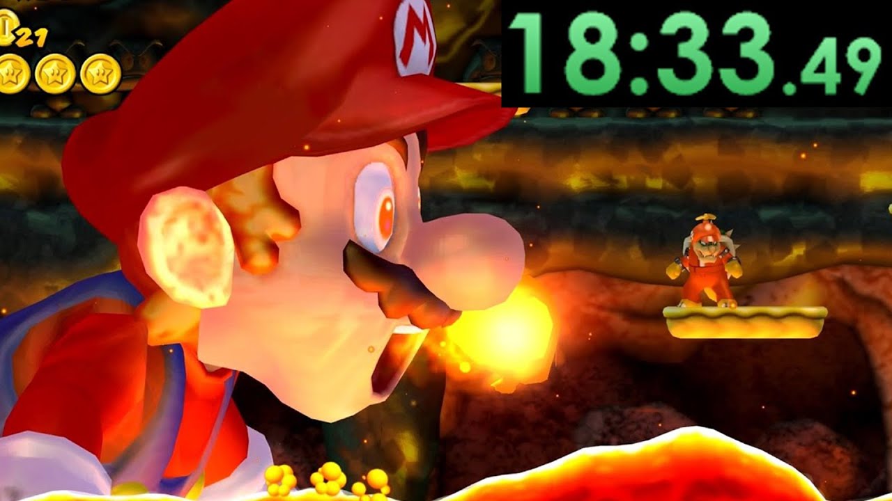 New Super Mario Bros Wii Speedrun 1st Attempt!