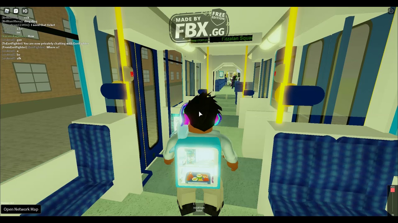 Roblox Stagecoach Supertram. Yellow and Purple Route from Arena to Leighton Rd
