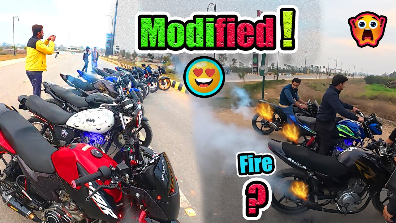 🔥Meet Modified Bikes in my City 😍❤️Sargodha Bikers x Modified Ybr 125😲😱