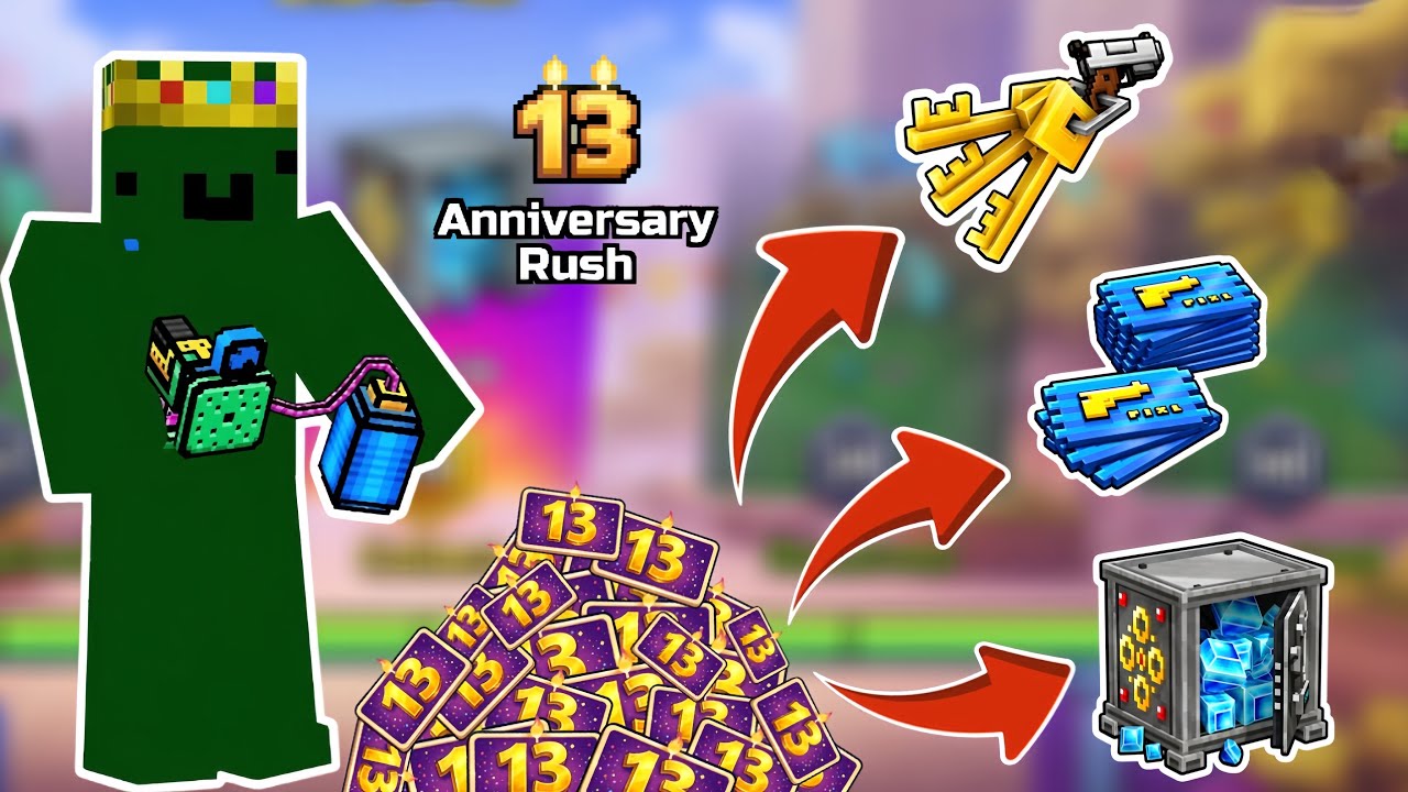 Finishing the new Anniversary Rush event as a (F2P) in Pixel Gun 3D