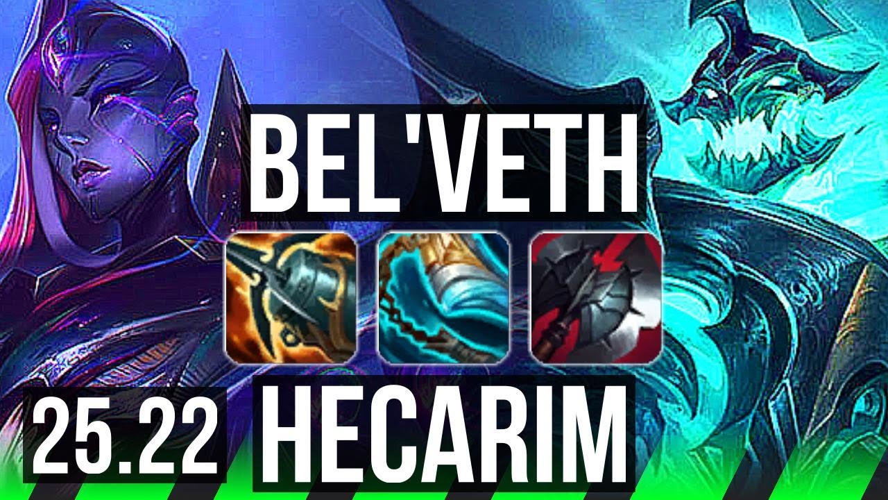 BEL'VETH vs HECARIM (JGL) | Rank 1 Bel'Veth, Godlike, Rank 19 | KR Challenger | 25.22