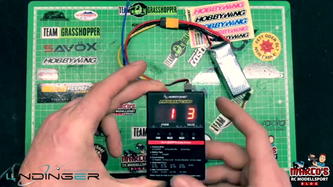 Programmieren des HobbyWing QuicRun Regler WP 1080