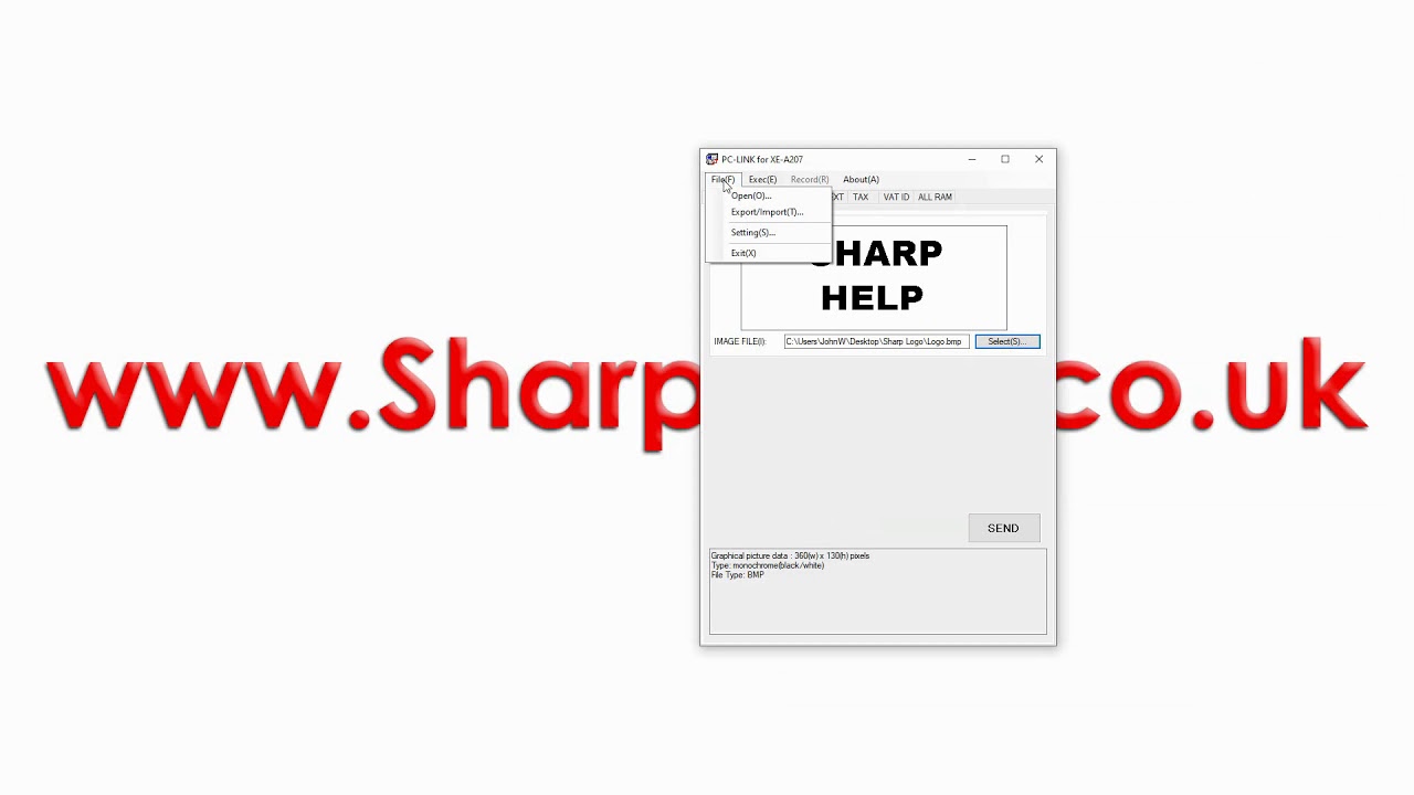 Sharp XE-A207 - How to program a graphic logo on your receipt & PC-link software installation