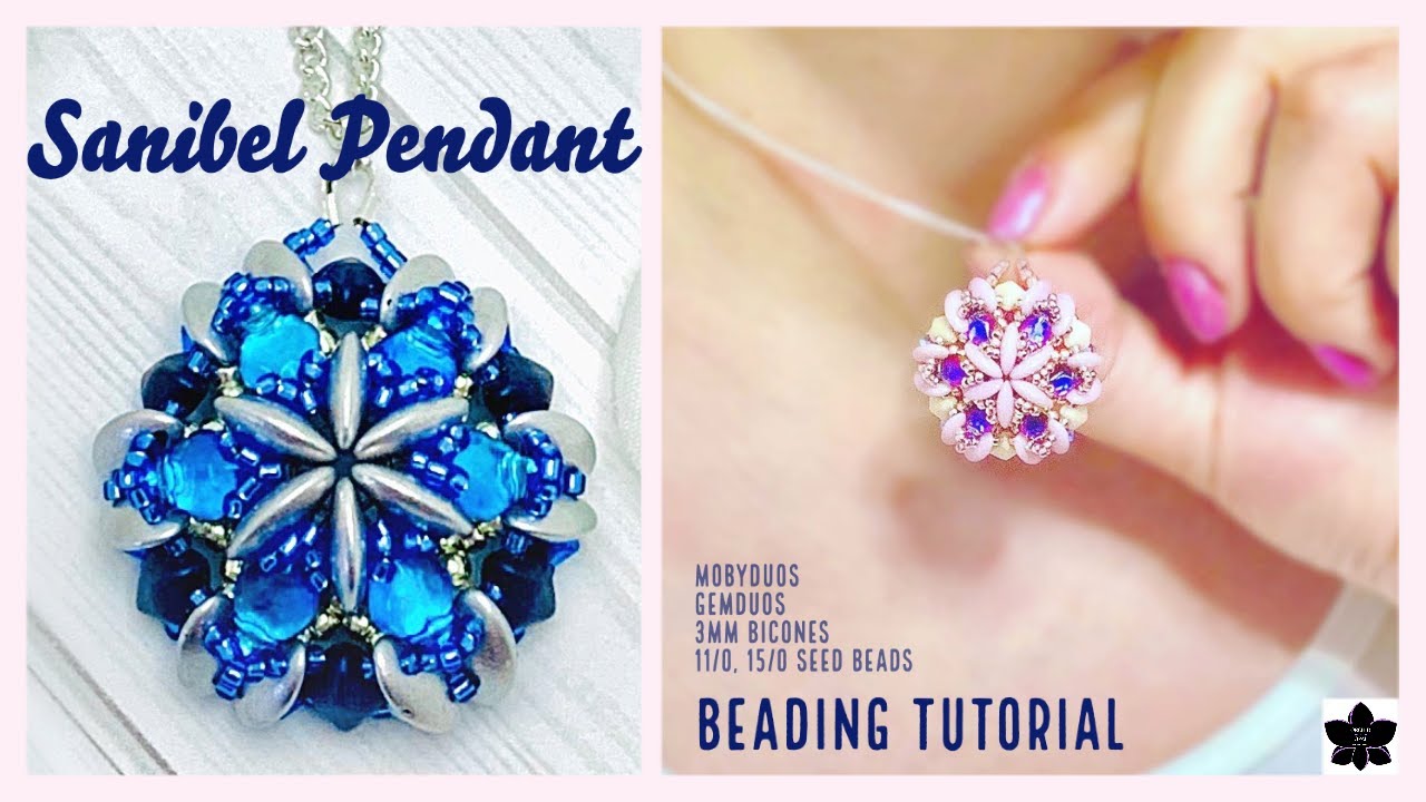 Beaded Pendant Necklace Tutorial | Sanibel | MobyDuo, GemDuo