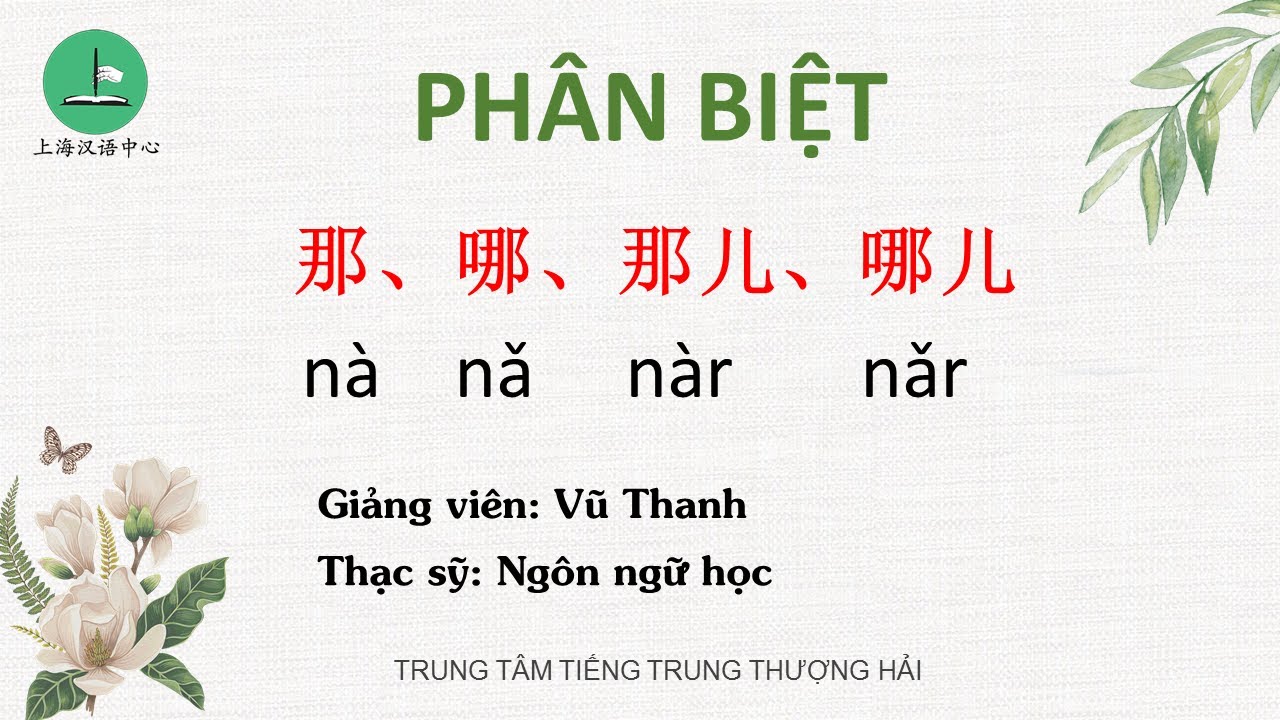 [NGỮ PHÁP TIẾNG TRUNG] PHÂN BIỆT 那、哪、那儿、哪儿.