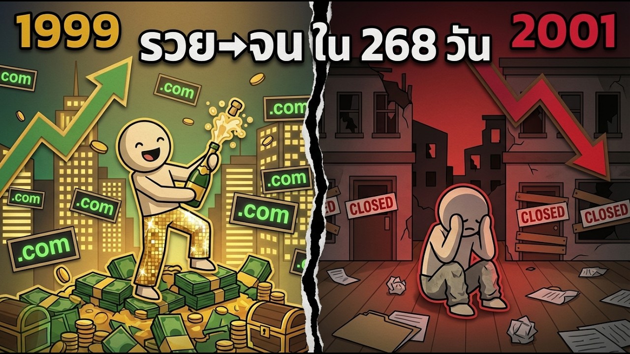 ฟองสบู่ดอทคอม... ความบ้าคลั่งที่ทำให้คนรวยข้ามคืน แล้วหมดตัวภายในสัปดาห์? (ฉบับเต็ม) | โอ้คอมลงทุน