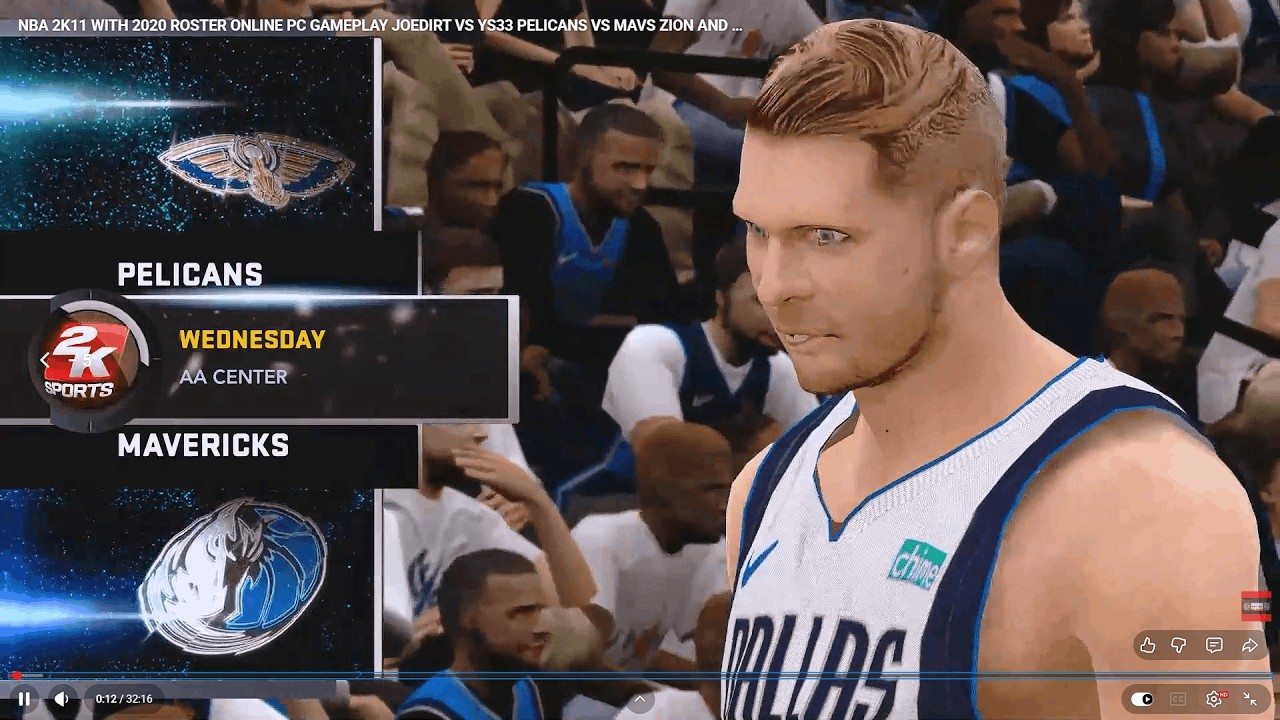 NBA 2K11 WITH 2020 ROSTER ONLINE PC GAMEPLAY JOEDIRT VS YS33 PELICANS VS MAVS ZION AND LUCA BATLLE!