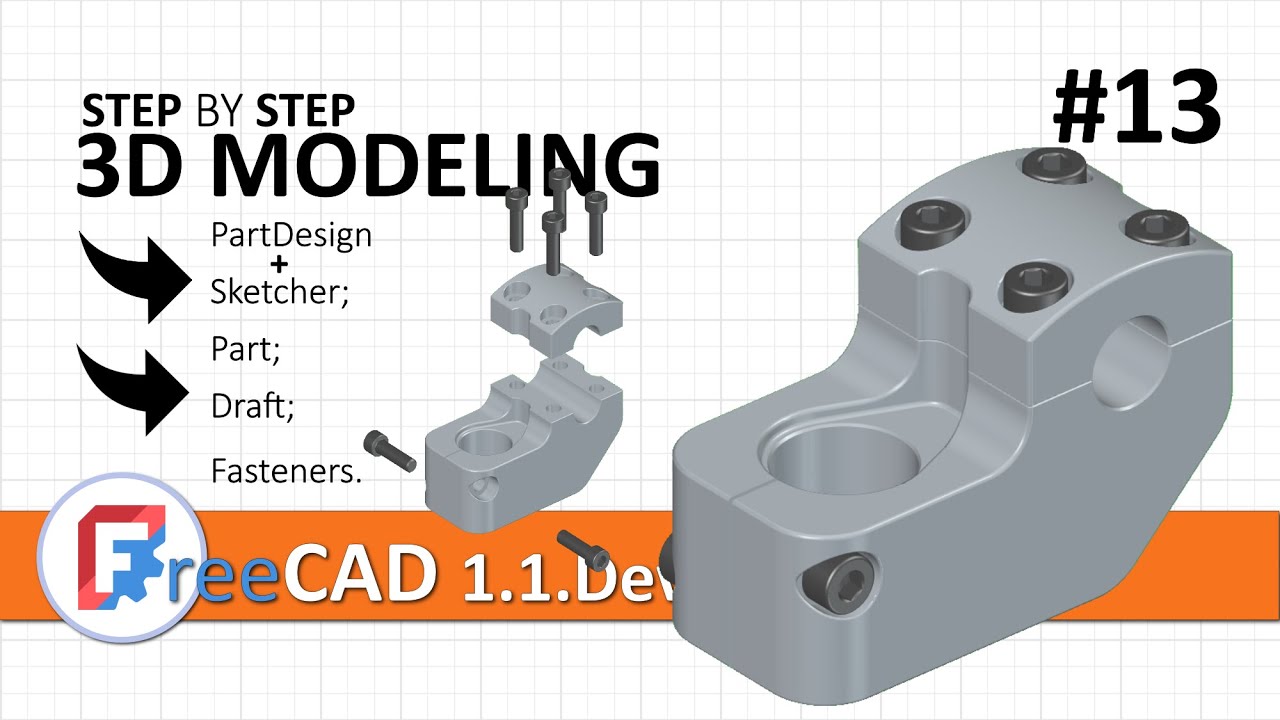 FreeCAD 1.1: 3D-моделирование, упражнение 13 | Часть: Разрезание на части