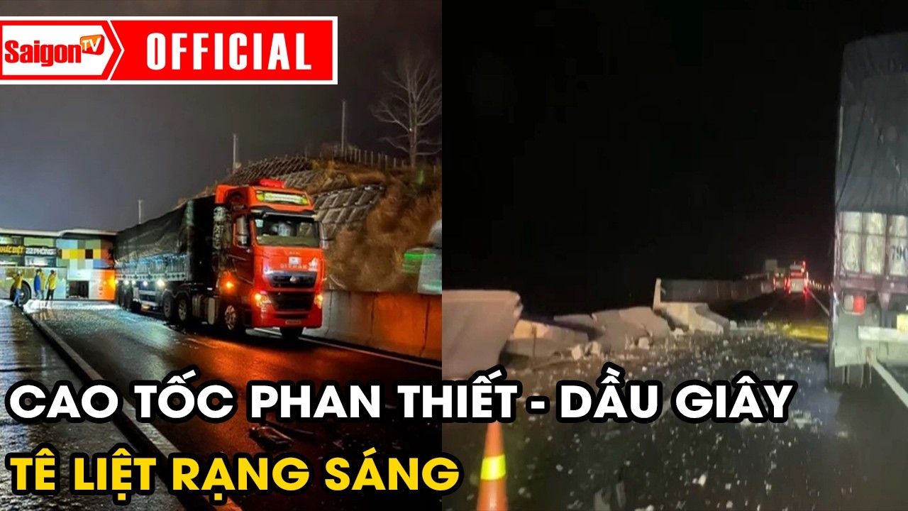 Cao tốc Phan Thiết - Dầu Giây tê liệt vì 3 vụ tai nạn liên tiếp chớp nhoáng | Tin tức SaigonTV