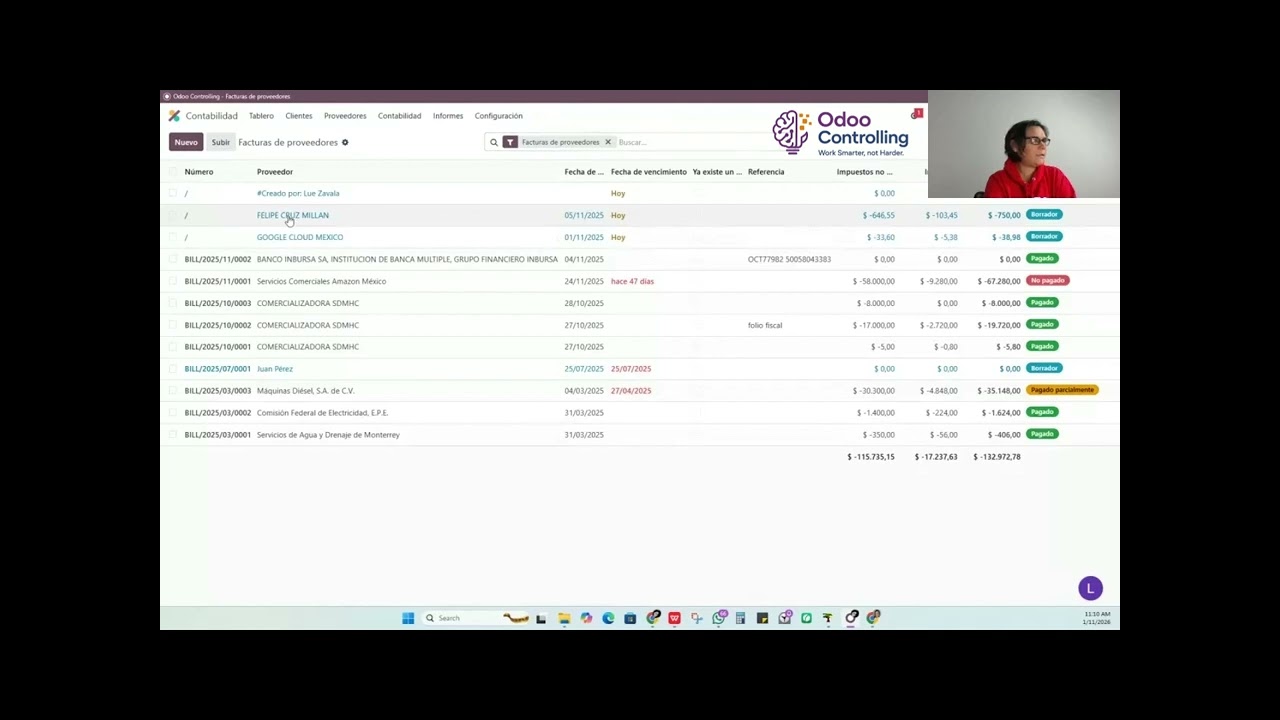 Registro de Gastos y Facturación de Proveedores en Odoo 18 │ Localización México