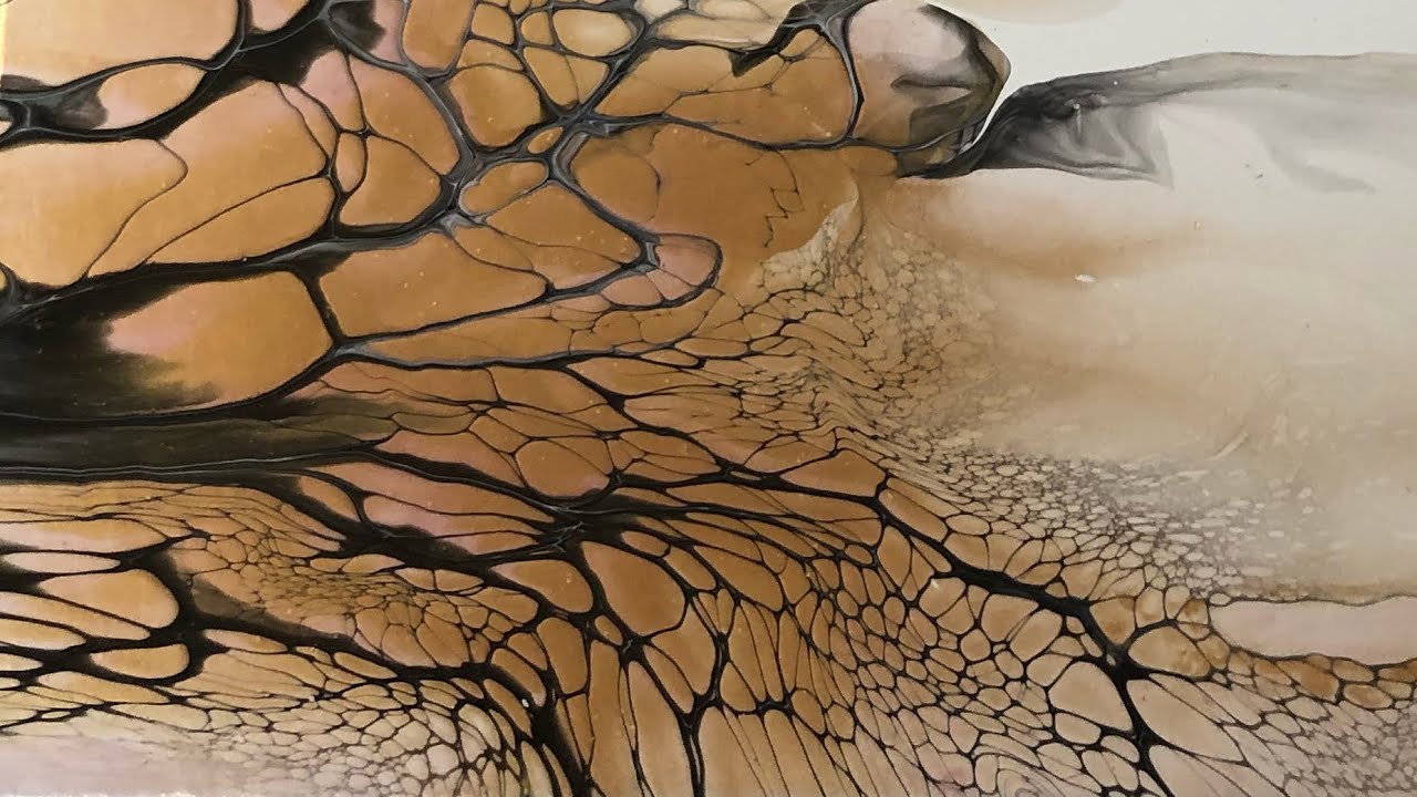 320.  Minimal and Elegant Deconstructed Bloom / art therapy / golden fluid acrylics