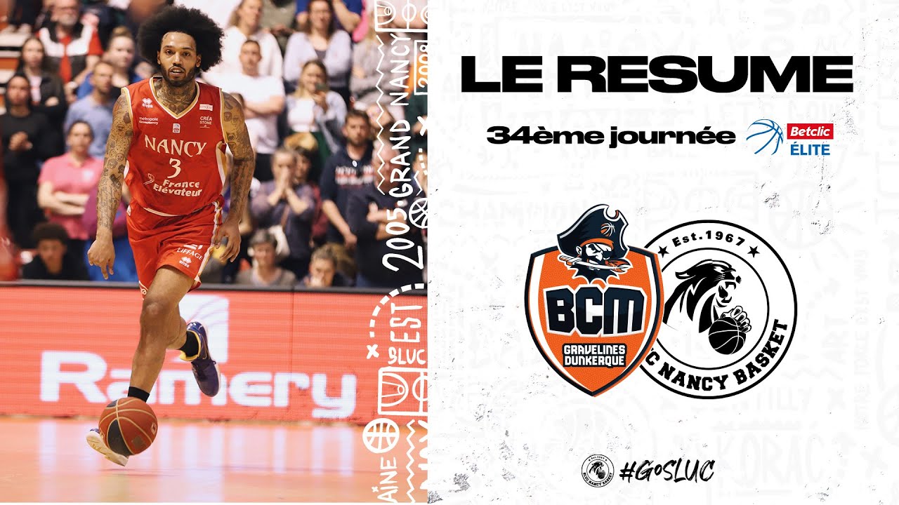 Résumé : BCM Gravelines vs SLUC Nancy Basket (34ème Journée Betclic Elite)