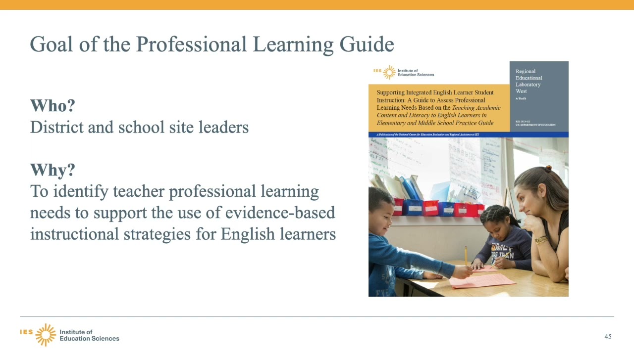 Supporting Integrated EL Instruction: A Guide to Assess Professional Learning Needs (REL West)