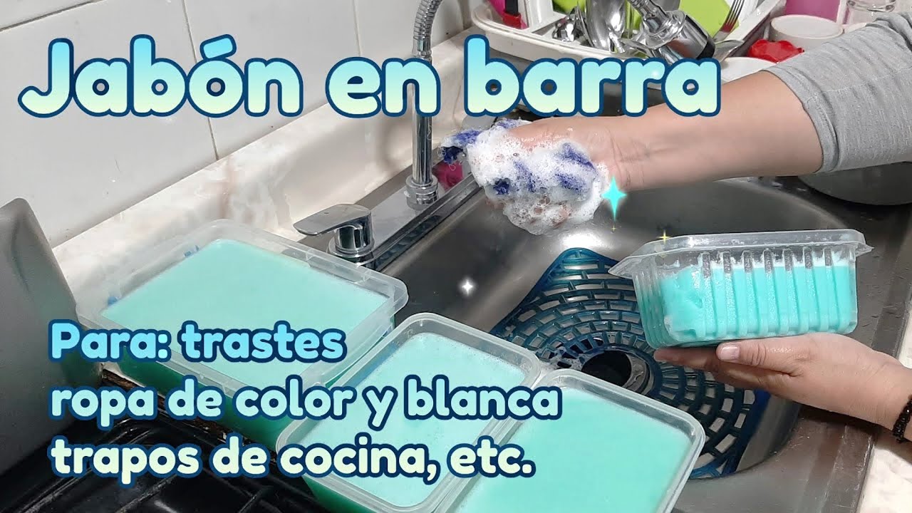 Jabón en barra - Para trastes, ropa de color y blanca, trapos de cocina y más - Fácil y económico