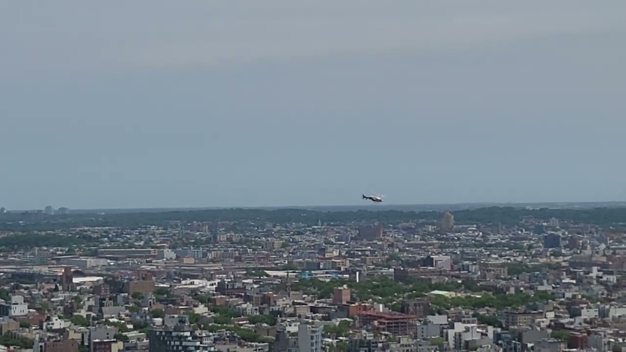 NYPD Bell 429 GlobalRanger flying above the Burg 5 19 23