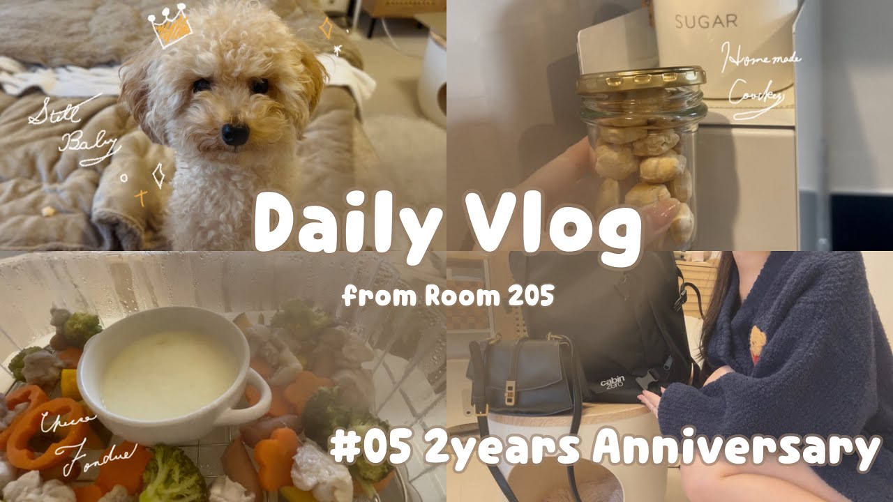 【うちの子記念日💐】出会って2年、これからも一緒に。🐶✨トイプードルと過ごす日々 | Daily Vlog #05 | チーズフォンデュ＆手作りクッキー