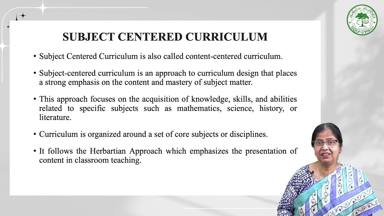 Subject Centered Curriculum Part 1
