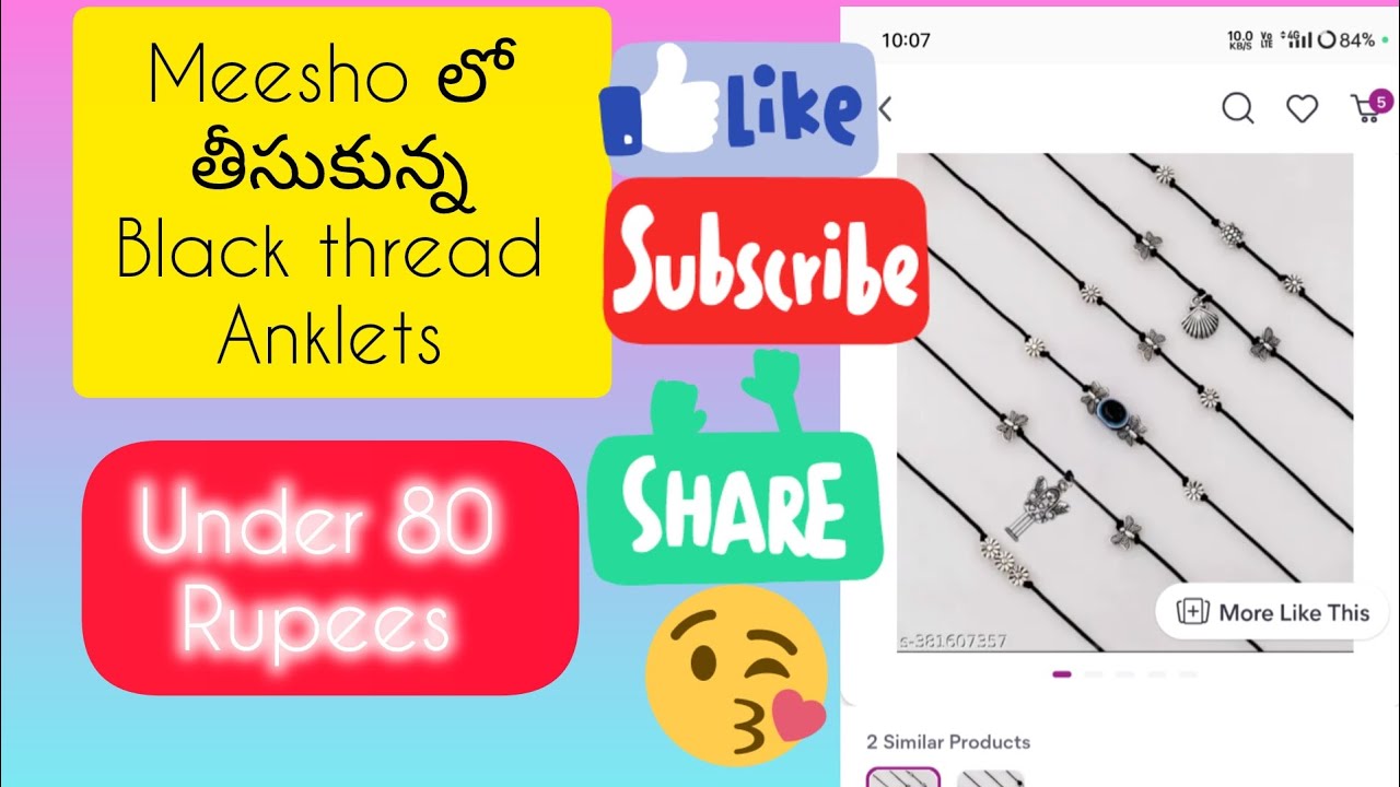 మీ  షో లో తీసుకున్న black thread anklets 😍😘😍👉👉♥️#