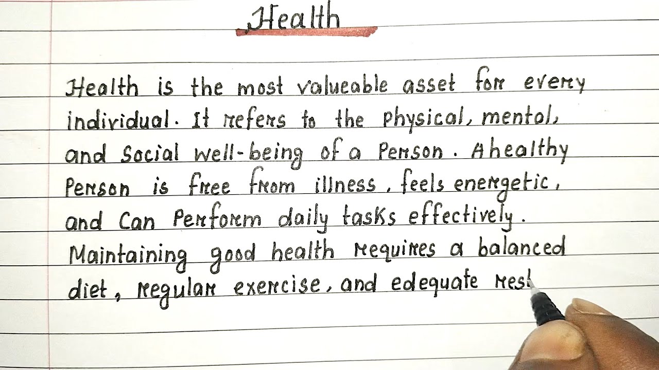 Essay on Health | Handwritten English Essay | Importance of Health
