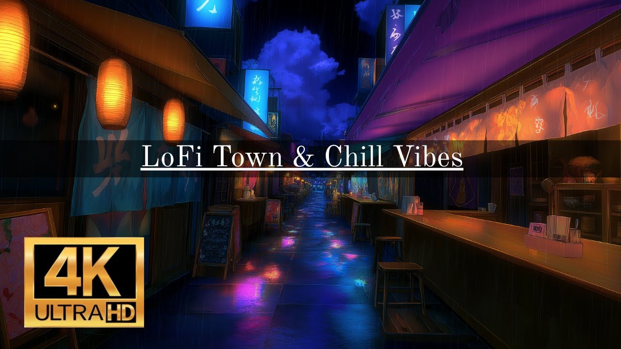 LoFi Town at Dusk – 4K Aesthetic Ambience to Slow Your Thoughts and Breathe Again 🌇💿🧠