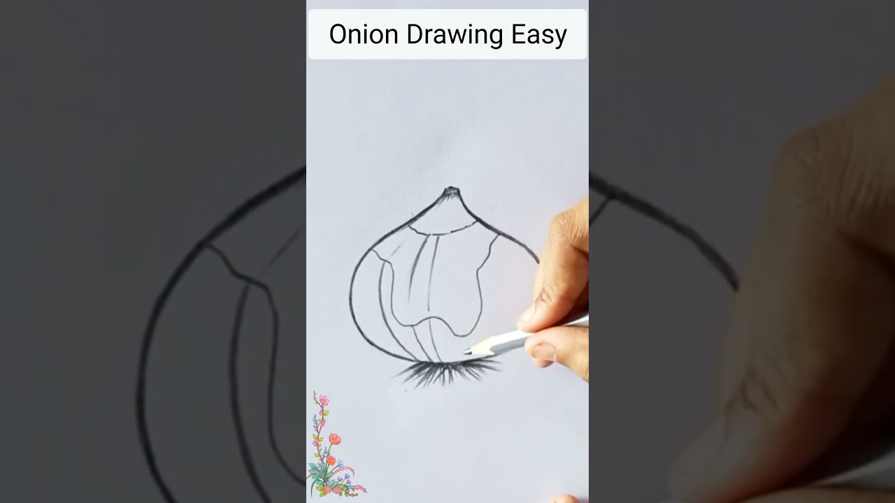 Onion Drawing ll How to Draw Onion Step by Step#shorts #drawing #viral #vegetables #onion