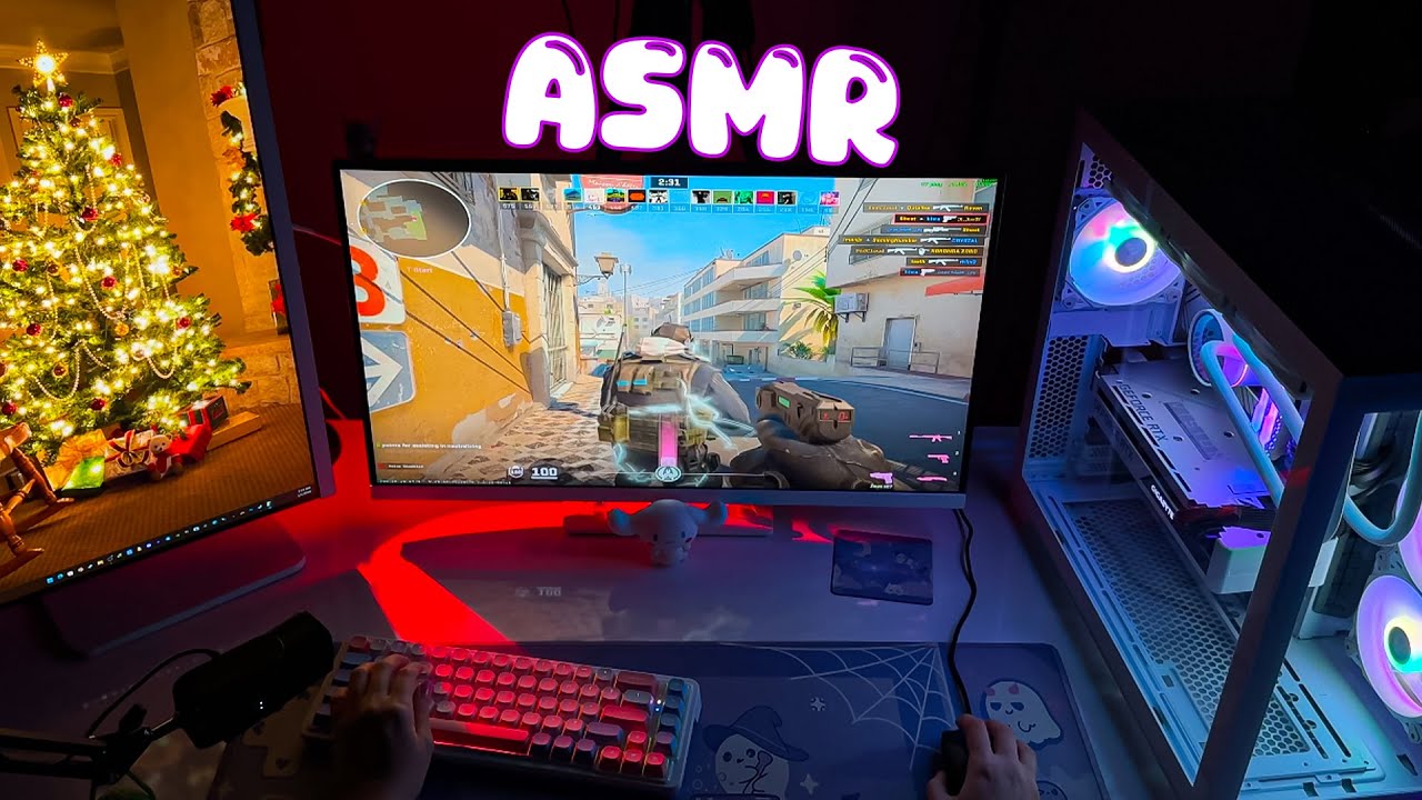 ASMR Gaming✨Cs2 With the sound of rain on Christmas🎄 (creamy Keyboard) 180 hz