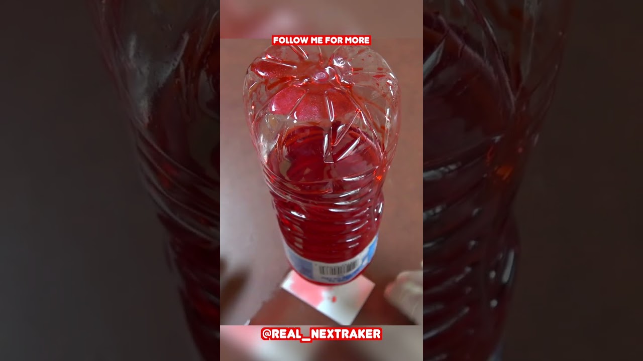 upside down bottle prank that creates a big mess