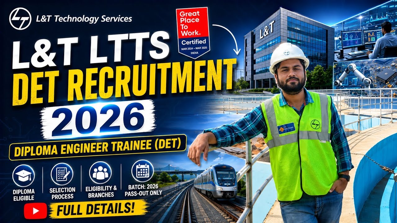 L&T LTTS DET Recruitment 2026 | Diploma Students Biggest Opportunity | Apply Now #larsentoubro