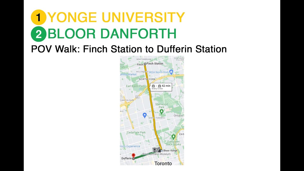 TTC POV Walk: Finch Station to Dufferin Station via Bloor Yonge Station (4K 60FPS)