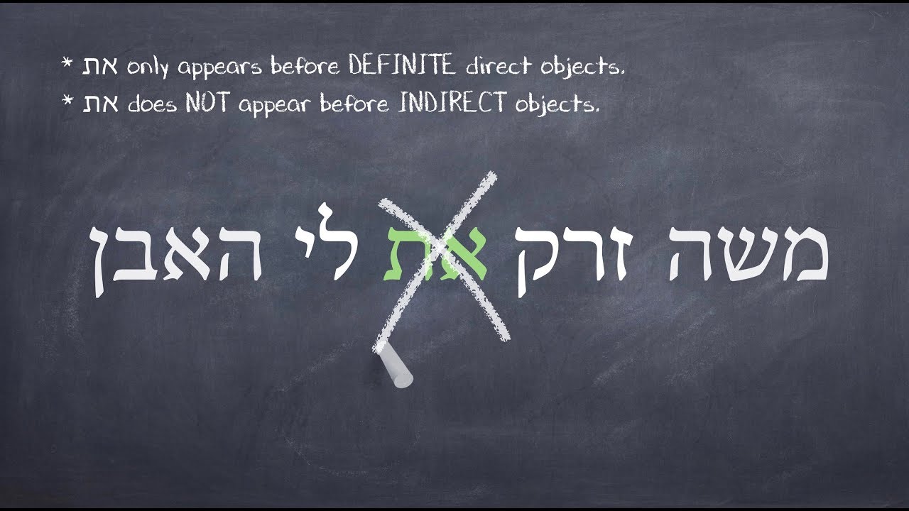 Hebrew Grammar - How to use “et