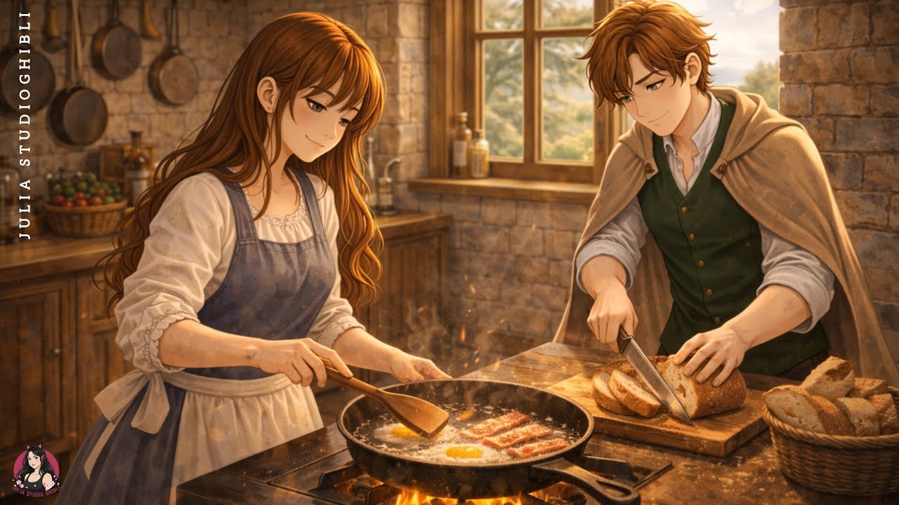 A Gentle Countryside Day 🌼| Cozy Breakfast, Harvest & Animal Care | Ghibli-Style