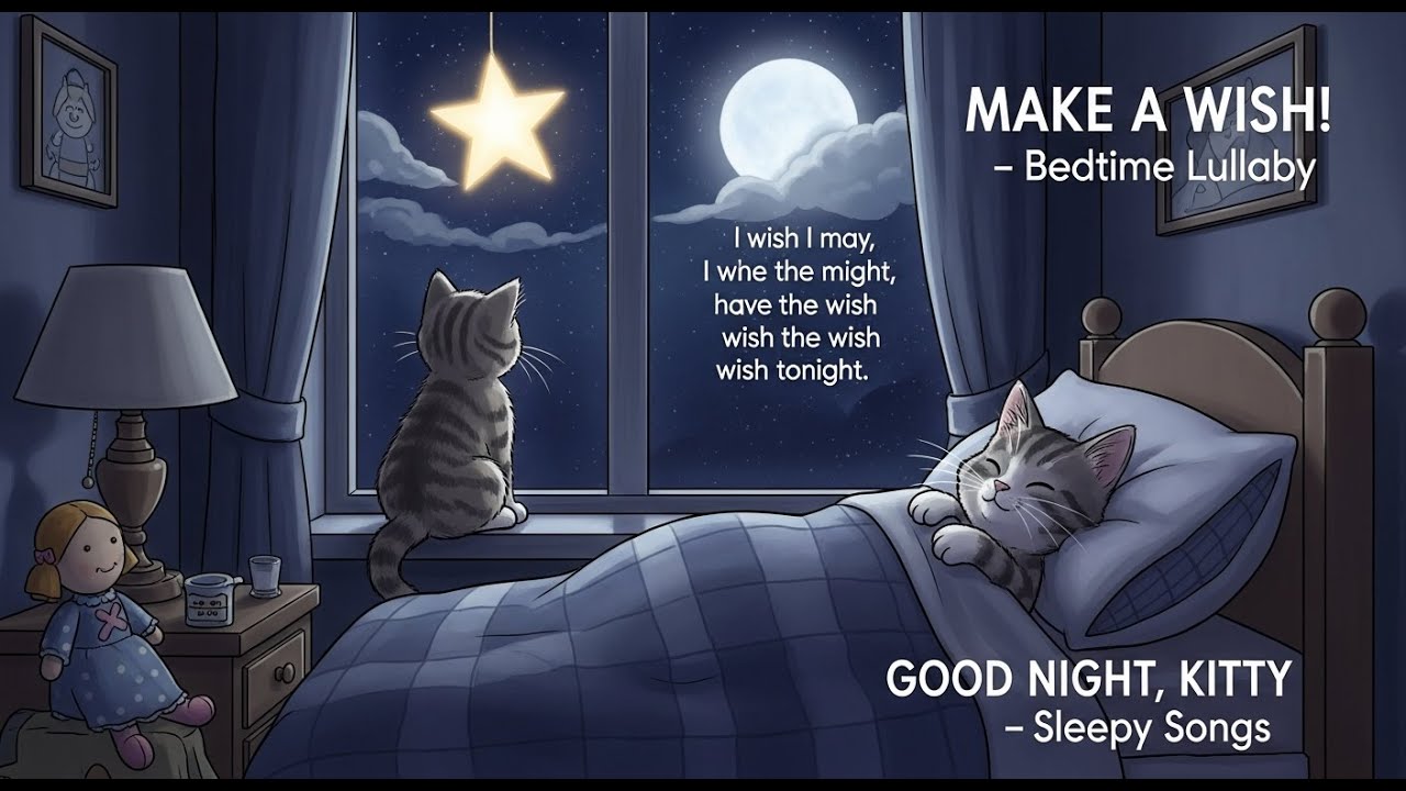 Bedtime Wishes with Kitty 🌙 Twinkle Twinkle Little Star & Lullabies | Twinkle Little Songs